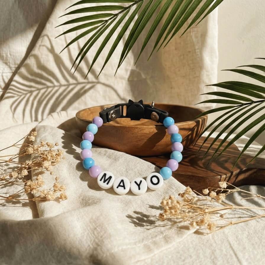 Collier unique pour chat avec son nom - Pastel Cloud