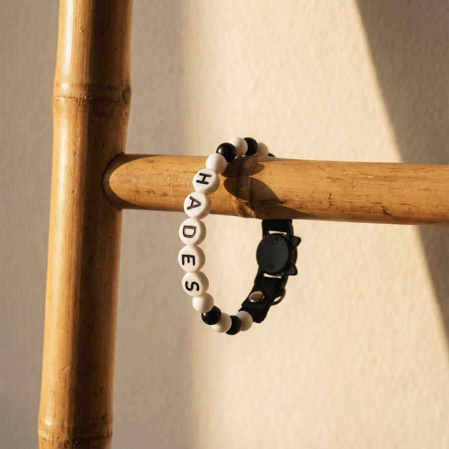 Collier unique pour chat avec son nom - Dark