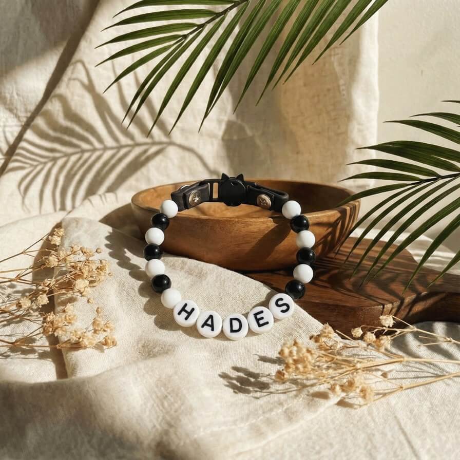 Collier unique pour chat avec son nom - Dark
