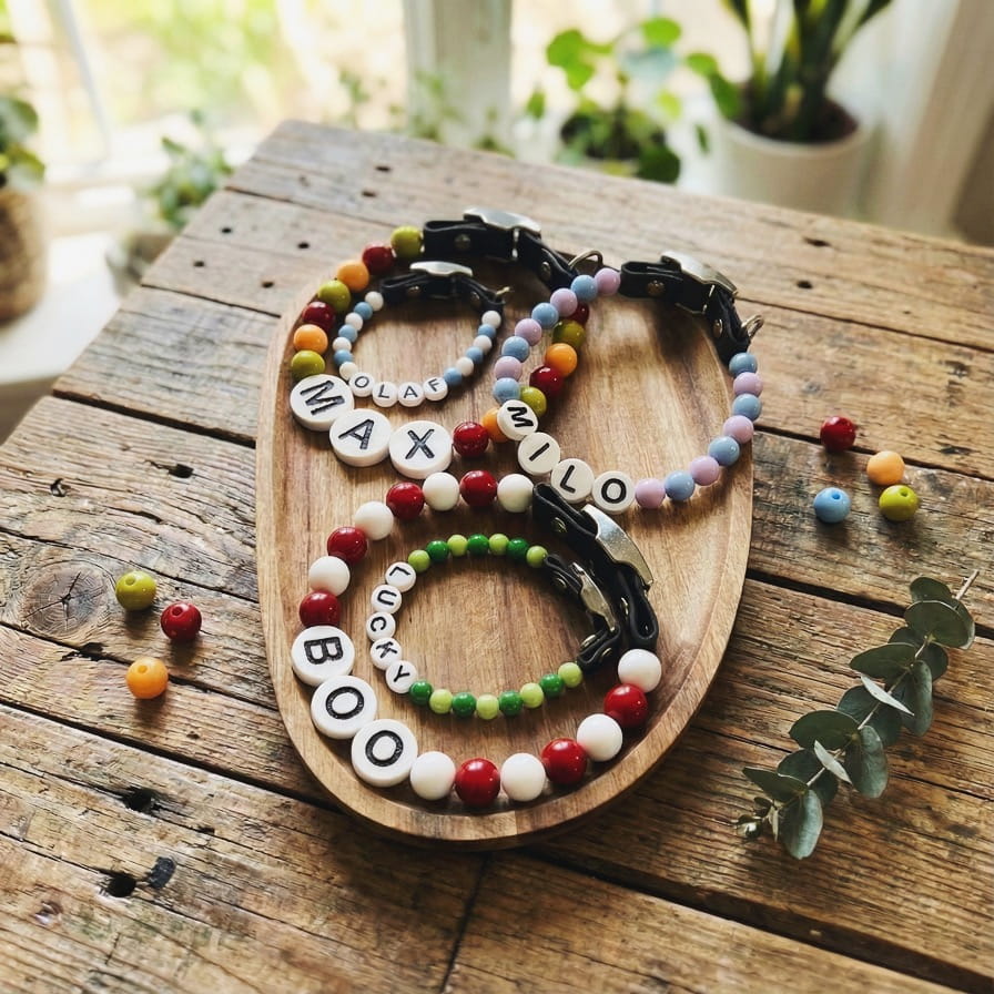 Collier personnalisé unique pour chien avec son nom - Choisissez vos couleurs !